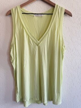 We The Free | lime green v neck tank top | L